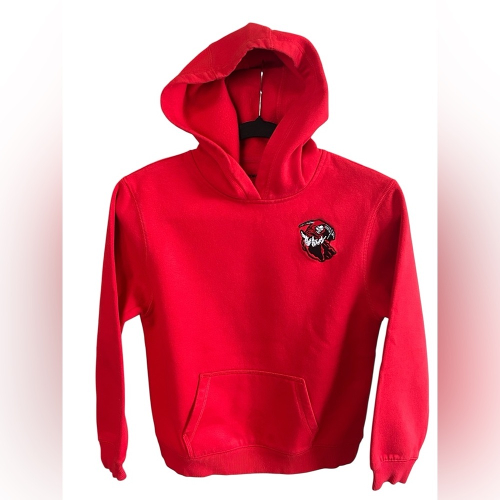Sport-Tek Red Grim Reaper Performance Hoodie Graphic Sweatshirt Youth Med 10-12
